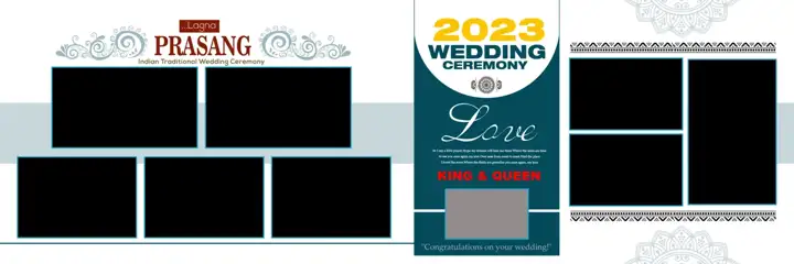 Ornate & Royal Wedding Album 12x36 PSD with Brush Strokes