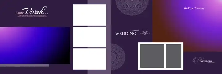 Ornate & Timeless Wedding Album 12x36 PSD with Damask Texture