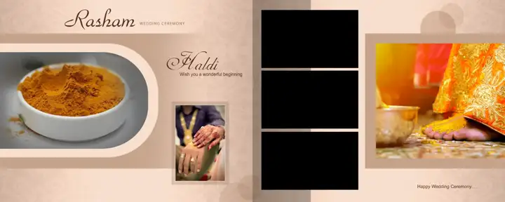 Ornate Wedding Photo Album 12x30 PSD with Temple Motif