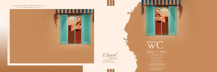 Premium Bokeh Lights Wedding Album 12x36 PSD