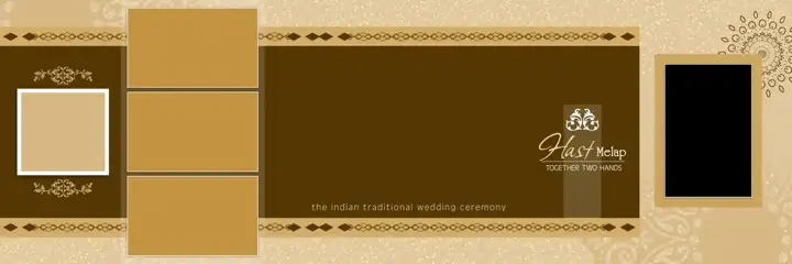 Premium & Dreamy Wedding Album 12x36 PSD with Gold Frame