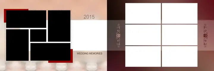 Premium & Floral Wedding Album 12x36 PSD with Paisley Pattern