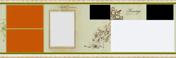 Premium Haldi Wedding Album 12x36 PSD with Gold Frame