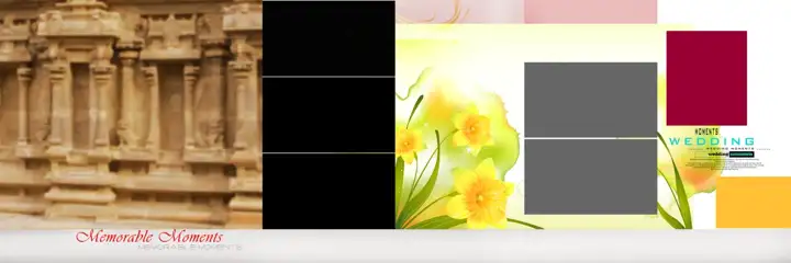 Premium & Regal Wedding Album 12x36 PSD with Floral Border