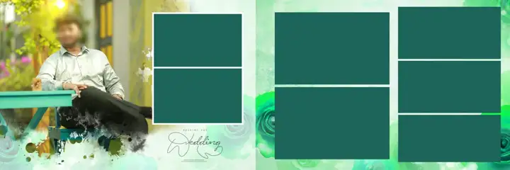 Premium & Royal Wedding Album 12x36 PSD with Floral Border
