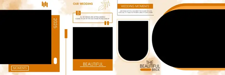Premium & Vibrant Wedding Album 12x36 PSD with Lotus Design