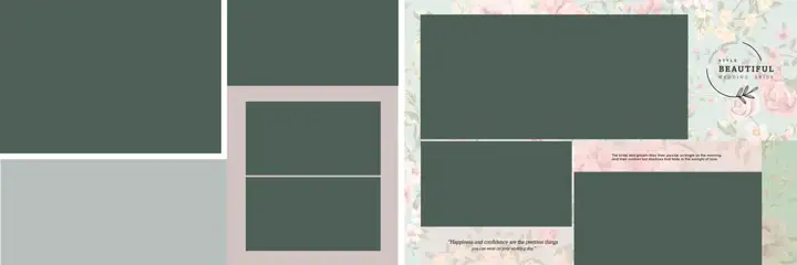 Regal & Dreamy Wedding Album 12x36 PSD with Peacock Art