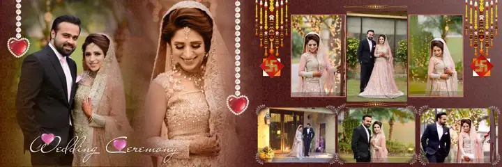 Regal Gold Frame Wedding Album 12x36 PSD