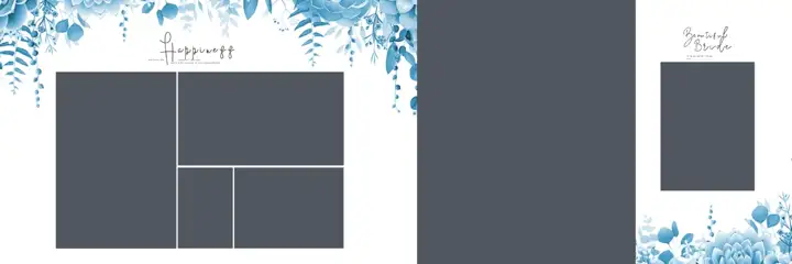 Regal & Minimal Wedding Album 12x36 PSD with Watercolour Splash
