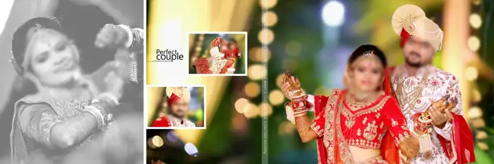 Regal & Regal Wedding Album 12x36 PSD with Bokeh Lights