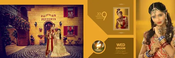 Regal & Stylish Wedding Album 12x36 PSD with Floral Border