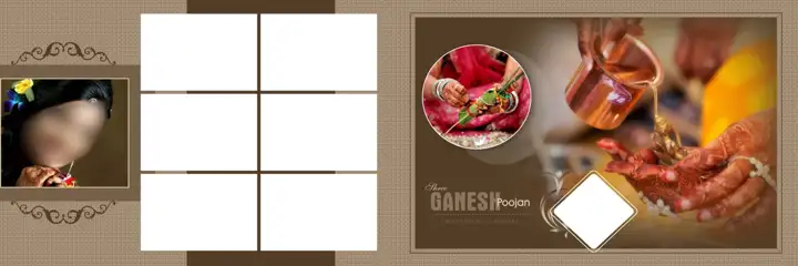Regal & Stylish Wedding Album 12x36 PSD with Temple Motif