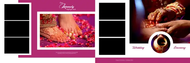 Regal & Timeless Wedding Album 12x36 PSD with Mandala Art