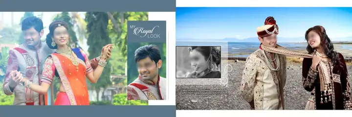 Regal & Vibrant Wedding Album 12x36 PSD with Watercolour Splash