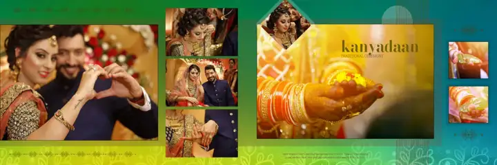 Regal Wedding Album 12x36 PSD with Peacock Art