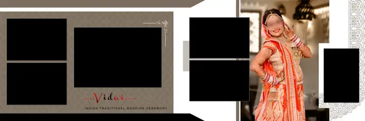 Rich Maroon & Elegant Wedding Album 12x36 PSD with Royal Arch