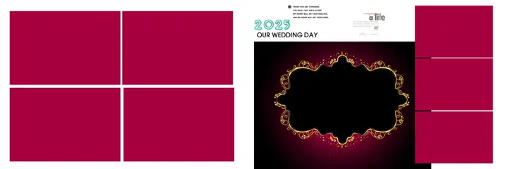 Rich Maroon & Grand Wedding Album 12x36 PSD with Royal Arch