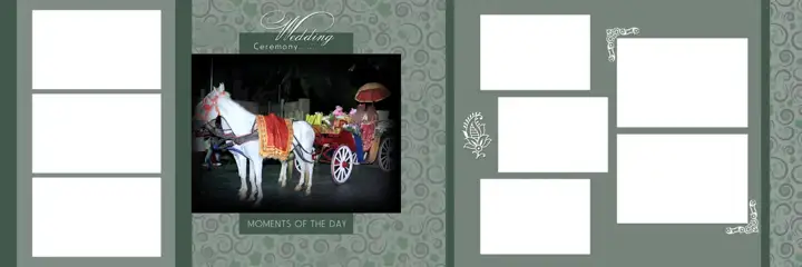 Rich Maroon & Ornate Wedding Album 12x36 PSD with Pastel Clouds