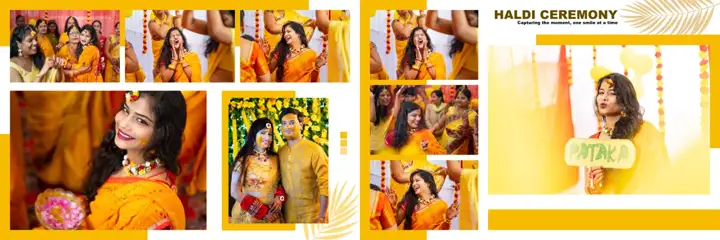 Rich Maroon Temple Motif Haldi Wedding Album 12x36 PSD
