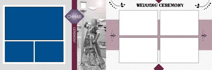 Rich Maroon & Timeless Wedding Album 12x36 PSD with Lotus Design