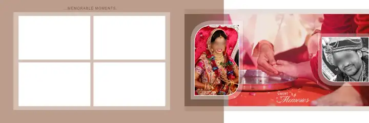 Royal & Charming Wedding Album 12x36 PSD with Gold Frame