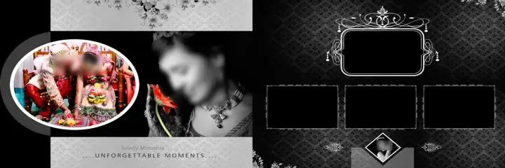 Royal & Elegant Wedding Album 12x36 PSD with Damask Texture