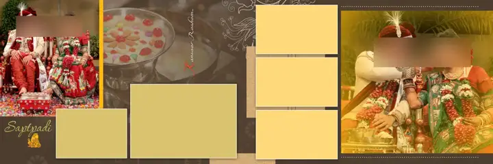 Royal Engagement Wedding Album 12x36 PSD with Mandala Art