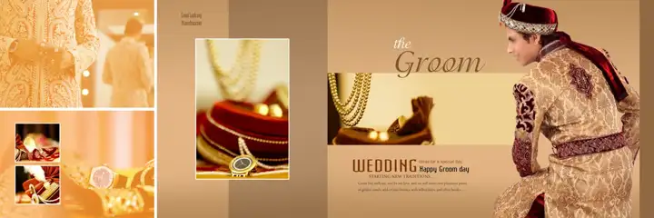 Royal & Vibrant Wedding Album 12x36 PSD with Kolam Pattern
