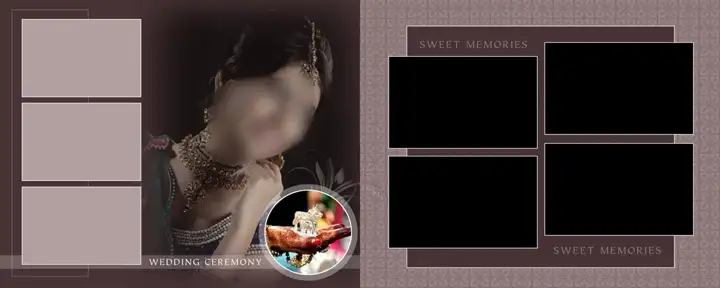 Royal Wedding Photo Album 12x30 PSD with Pastel Clouds