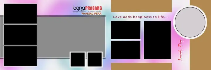 Soft Pastel & Artistic Wedding Album 12x36 PSD with Kolam Pattern