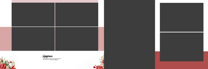 Soft Pastel & Golden Wedding Album 12x36 PSD with Watercolour Splash