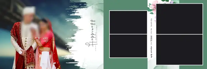Soft Pastel & Modern Wedding Album 12x36 PSD with Bokeh Lights