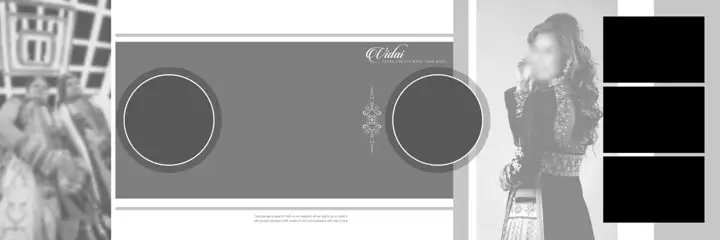Soft Pastel & Modern Wedding Album 12x36 PSD with Peacock Art