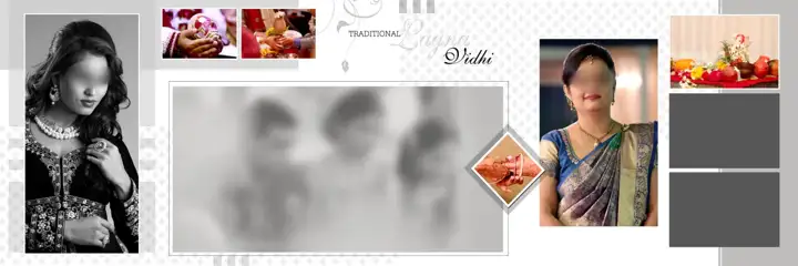Soft Pastel & Traditional Wedding Album 12x36 PSD with Vintage Frame