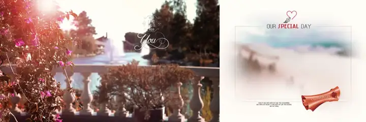Soft Pastel & Traditional Wedding Album 12x36 PSD with Watercolour Splash