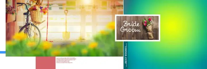 Soft Pastel & Vibrant Wedding Album 12x36 PSD with Paisley Pattern