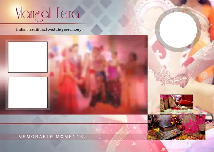 Soft Pastel Wedding Photo Album 17x24 PSD with Paisley Pattern