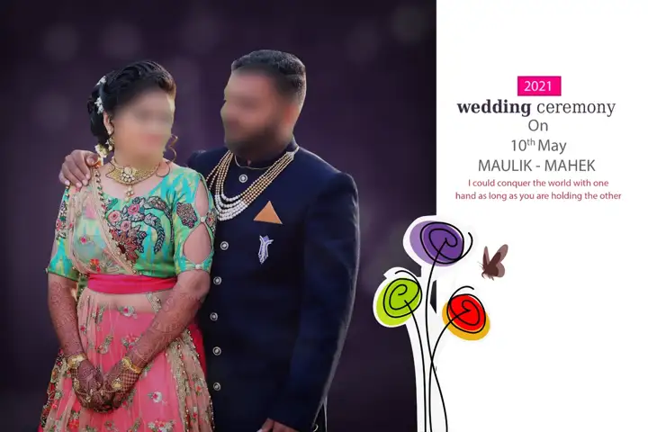 Stylish Album Cover PSD for Wedding – Damask Texture