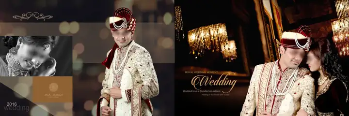 Stylish & Classic Wedding Album 12x36 PSD with Paisley Pattern
