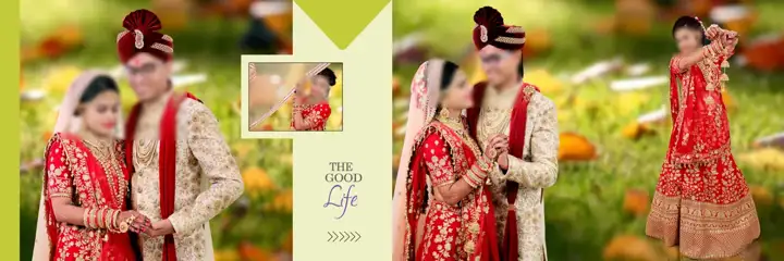 Stylish & Dreamy Wedding Album 12x36 PSD with Floral Border