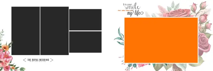 Stylish & Elegant Wedding Album 12x36 PSD with Kolam Pattern
