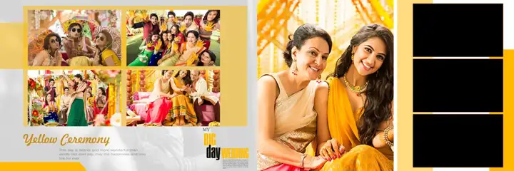 Stylish & Fresh Wedding Album 12x36 PSD with Floral Border