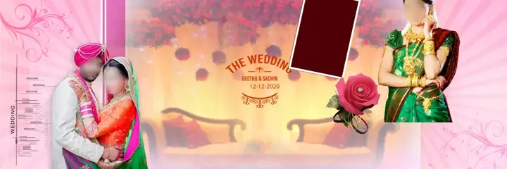 Stylish & Grand Wedding Album 12x36 PSD with Bokeh Lights