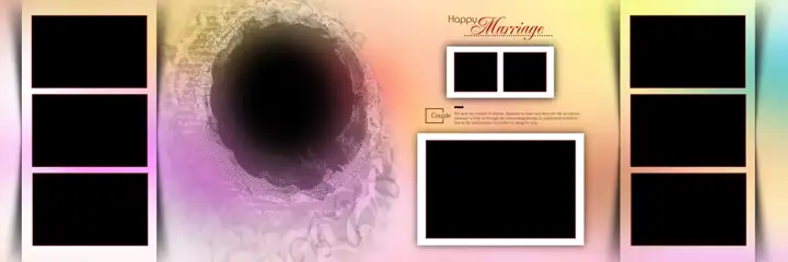 Stylish & Grand Wedding Album 12x36 PSD with Pastel Clouds