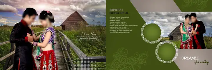 Stylish & Modern Wedding Album 12x36 PSD with Damask Texture