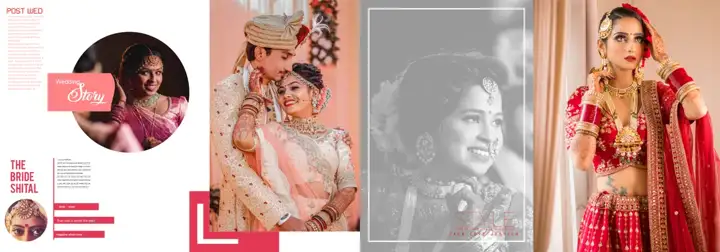 Stylish & Regal Wedding Album 12x36 PSD with Geometric Lines