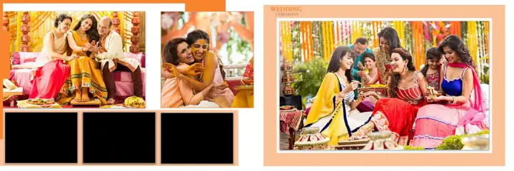 Stylish & Traditional Wedding Album 12x36 PSD with Geometric Lines