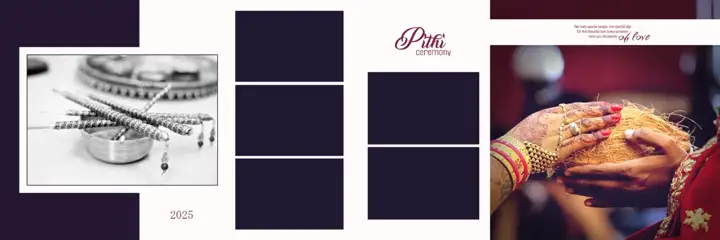 Stylish Wedding Album 12x36 PSD with Glitter Accents