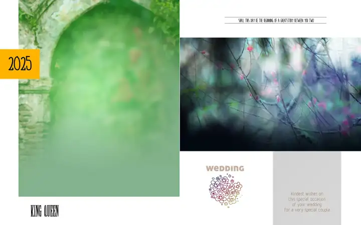 Stylish Wedding Photo Album 15x24 PSD with Peacock Art