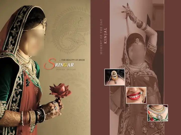 Stylish Wedding Photo Album 18x24 PSD with Bokeh Lights